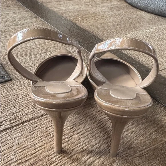 Christian Louboutin apostropha sling 80 pump lionne beige camel stiletto sz 37.5 - Picture 5 of 10